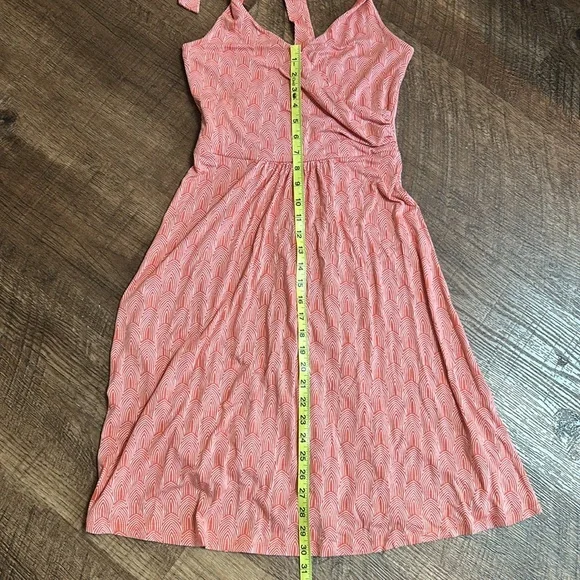 Boden St. Lucia Halter Dress Coral & White size 4, like new! - Picture 7 of 10